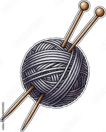 Yarn and Knitting Needles Ornament
