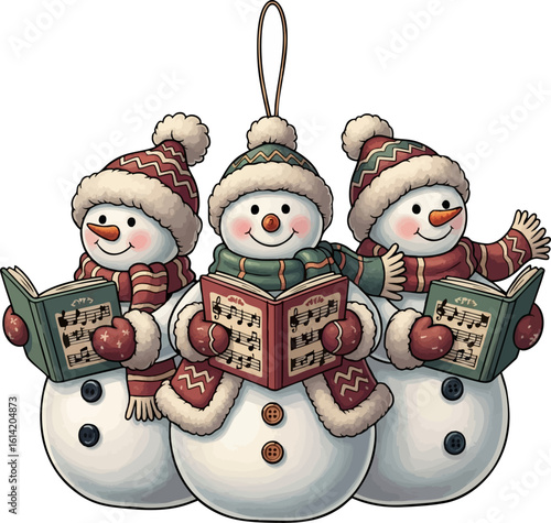 Caroling Snowmen Trio Ornament