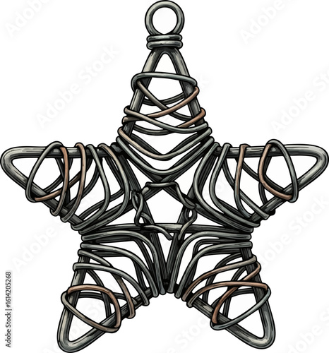 Minimalist Twisted Wire Star Ornament