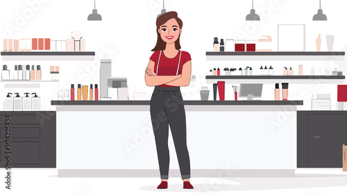 Happy beauty salon owner portrait