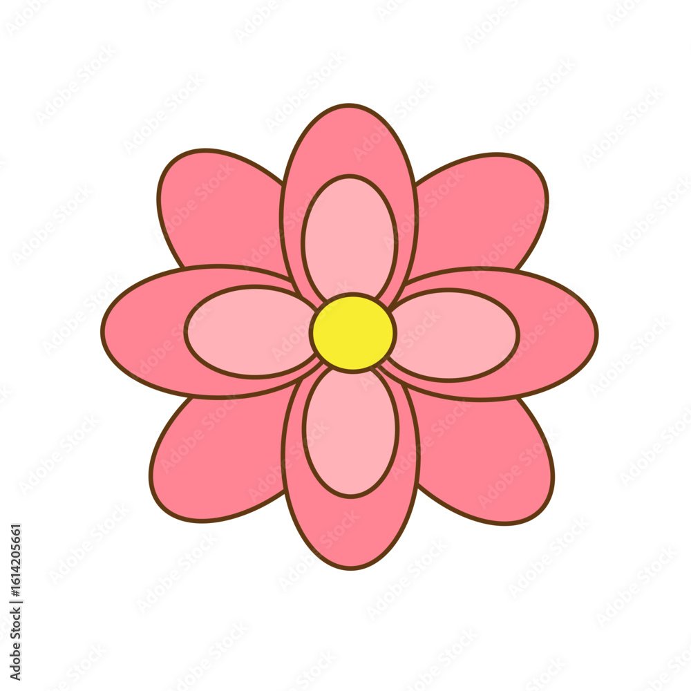 Fototapeta premium pink flower isolated vector illustration 