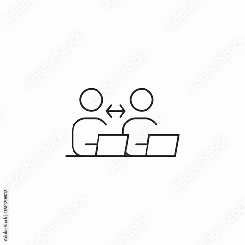 colleague cooperation icon sign vector