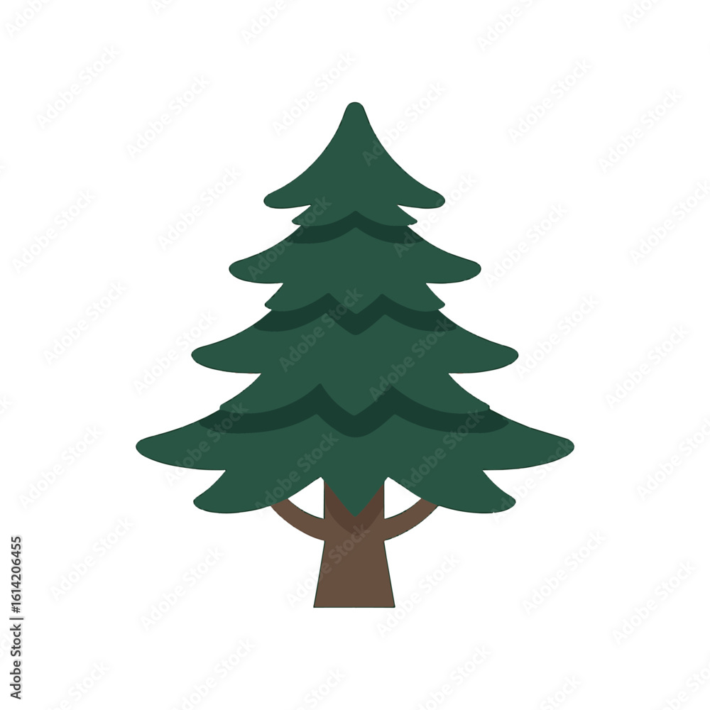 Naklejka premium tree Cedar illustration vector on white background Vector illustration on white background flowers