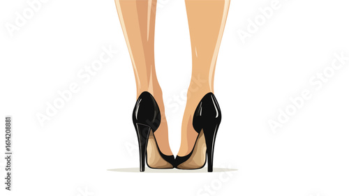 Fashionable legs in black high heels