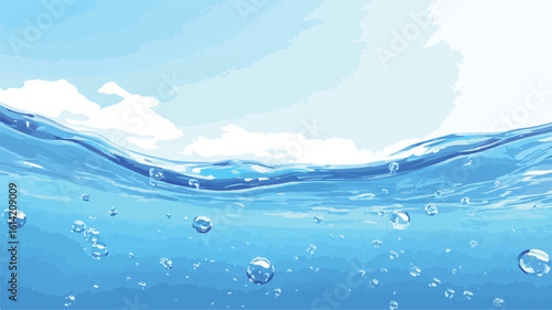 Underwater bubble animation abstract background