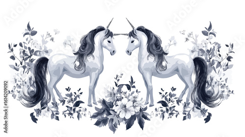 Enchanting Unicorn Floral Background Design