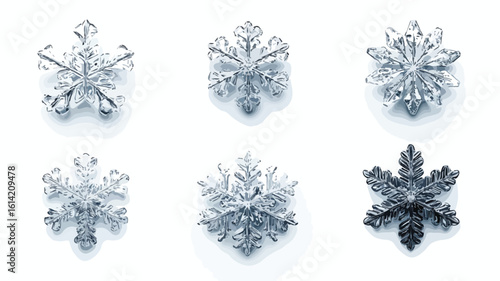 Snowflakes on Contrasting Backgrounds Wide Angle