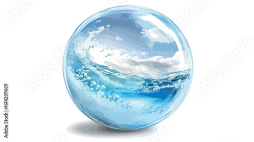 Transparent Soap Bubble on Glass Surface