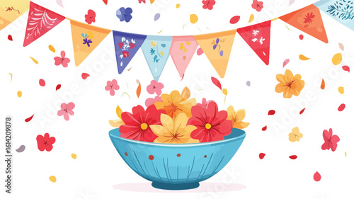 Traditional Songkran Festival Water Bowl Decoration