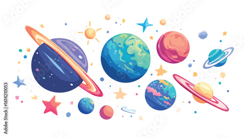 Earth planet flat style icon vector
