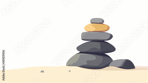 Zen Balance Stones Sand Background Art