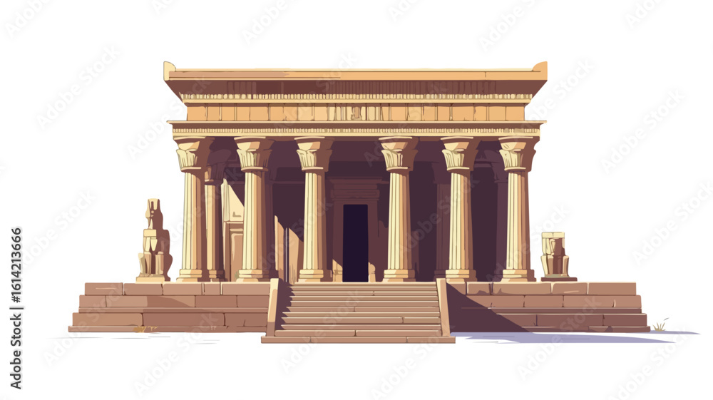 Fototapeta premium Isolated White Temple Wide Angle View