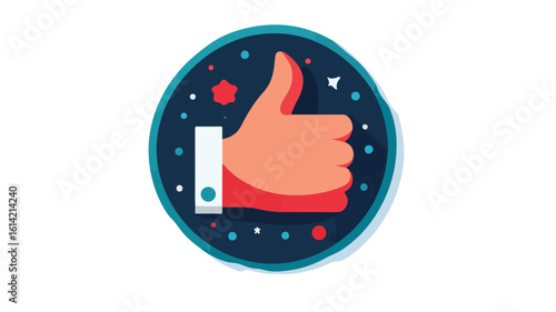 Positive feedback icon in central composition