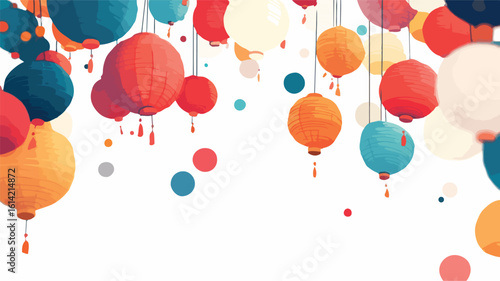 Vibrant Traditional Chinese Paper Lanterns Display