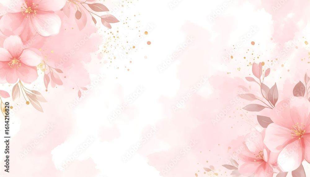 Obraz premium Champagne Pink Watercolor Splash. Abstract watercolor background