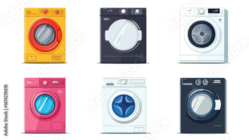 Modern Washing Machine Appliance Set