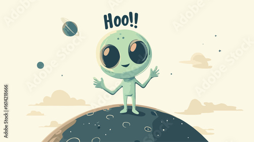 Extraterrestrial on Alien Planet Illustration