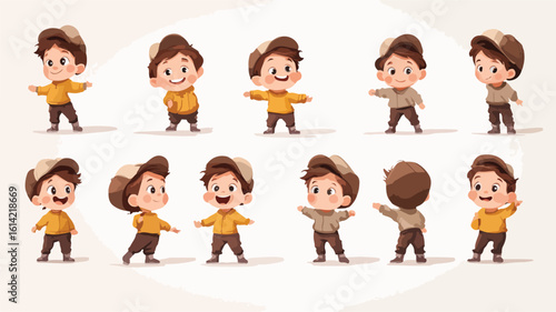 Adorable Baby Vector Characters in Various Actions