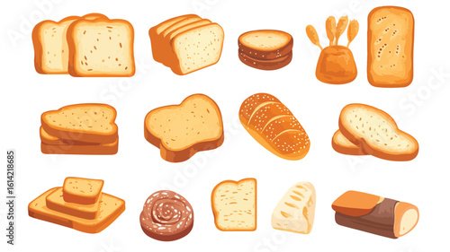 Sliced Bread Toast Vector Sandwich Isolated