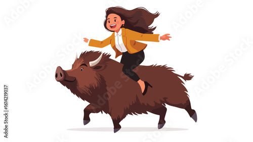 Professional Business Woman Riding Scooter