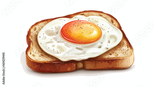 Egg Toast Vector Illustration