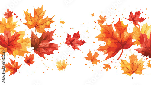 Autumn Leaves Watercolor Illustration