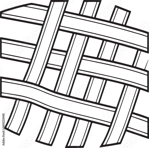 Abstract illustration of a woven pattern in a graphic black and white design