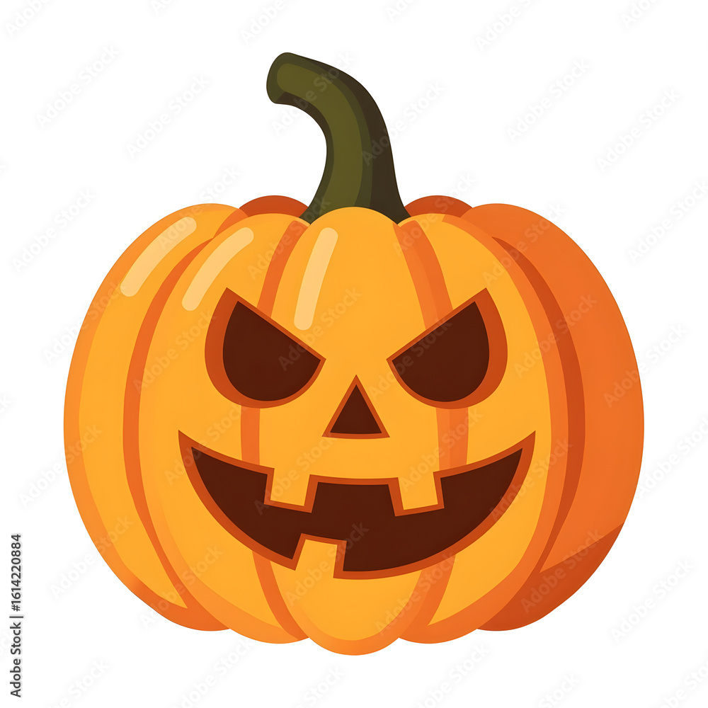 Fototapeta premium Halloween pumpkin vector featuring a carved face