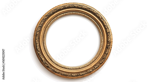 Elegant Vintage Gold Round Photo Frame