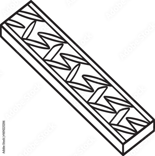 Geometric patterned vector decorative element in a modern black and white design