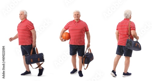 Set of elderly man with spo...