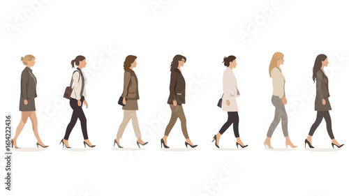 Diverse Businesswomen Full Body Element Set