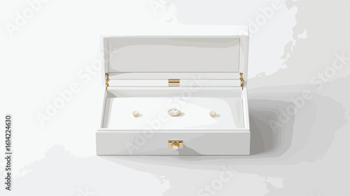 Elegant White Jewelry Box Mockup Display