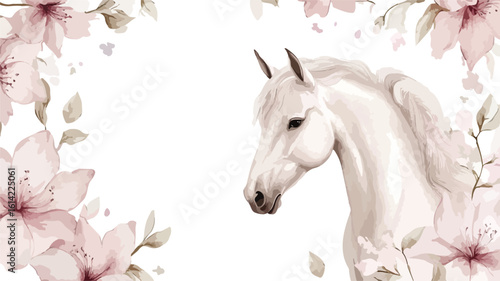 Majestic Unicorn with Floral Wreath