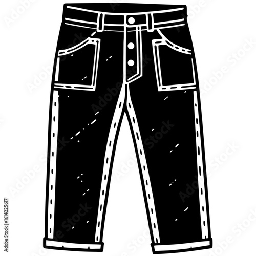 Worn Denim Pants Illustration