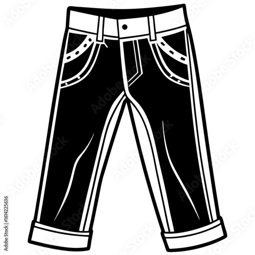 Worn Denim Pants Illustration