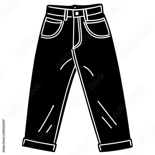Worn Denim Pants Illustration
