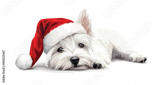Festive West Highland Terrier Santa Dog