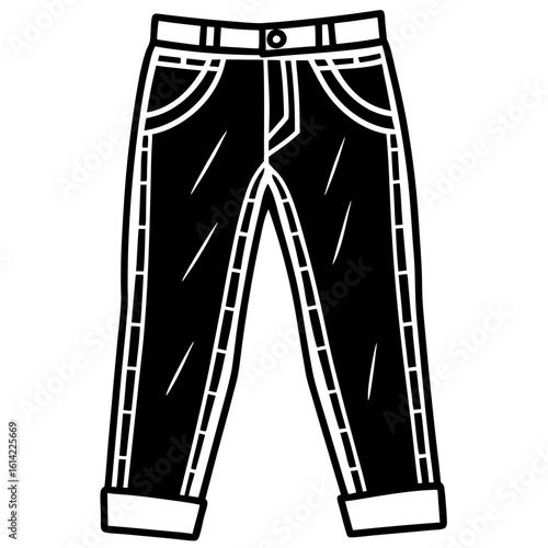 Worn Denim Pants Illustration