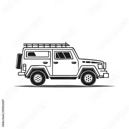 Off-Road Vehicle Illustration, Expedition Car Vector Graphic, Automotive Design