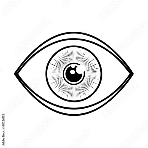 Symbolic Eye Line Art Vector Illustration Representing Vision, Insight, and Awareness