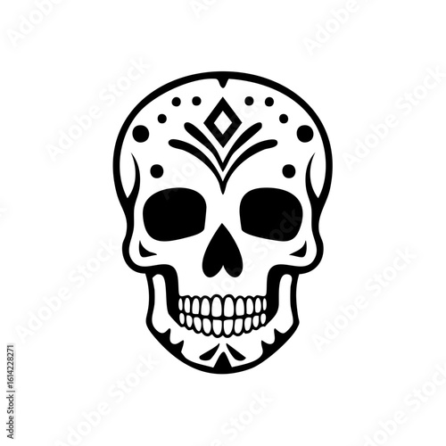 Decorative Skull Illustration for Day of the Dead Celebrations