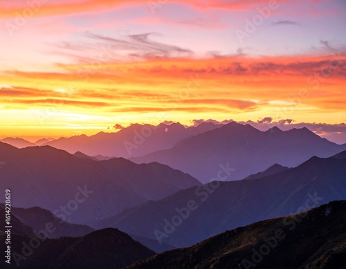 Mountain range at sunset