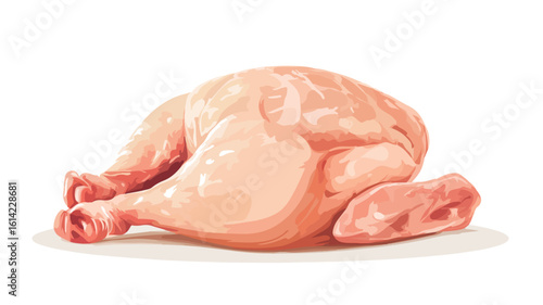 Fresh Whole Chicken Meat Perspective View