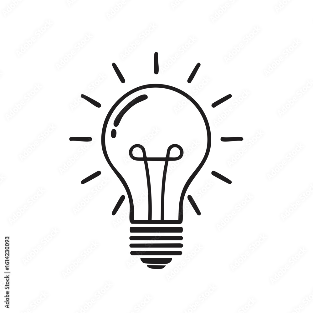 Lightbulb with Rays Creative Thinking Idea Generation Concept Icon Illustration Lightbulb with Rays Creative Thinking Idea Generation Concept Icon Illustration