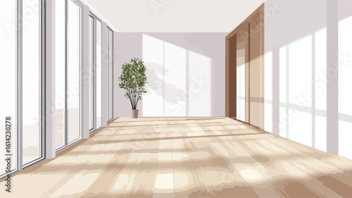 Modern Hardwood Architecture Interior Design Wide Angle