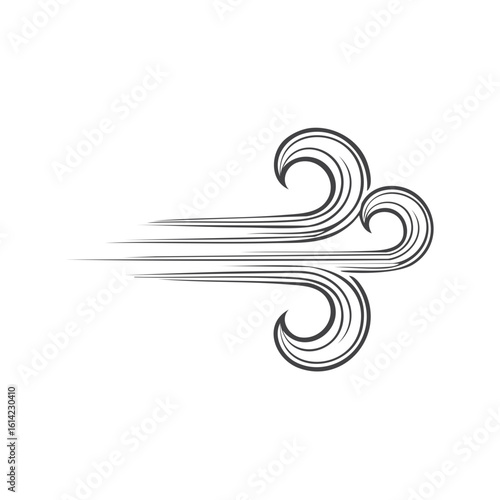 Wind gust icon illustration with lines and swirls