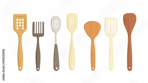 Sleek Wooden Kitchen Utensils Set