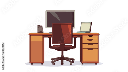 Professional Home Office Setup with Computer