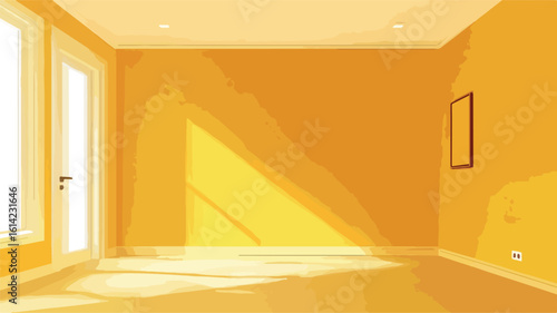Vibrant Yellow Painted Wall Background